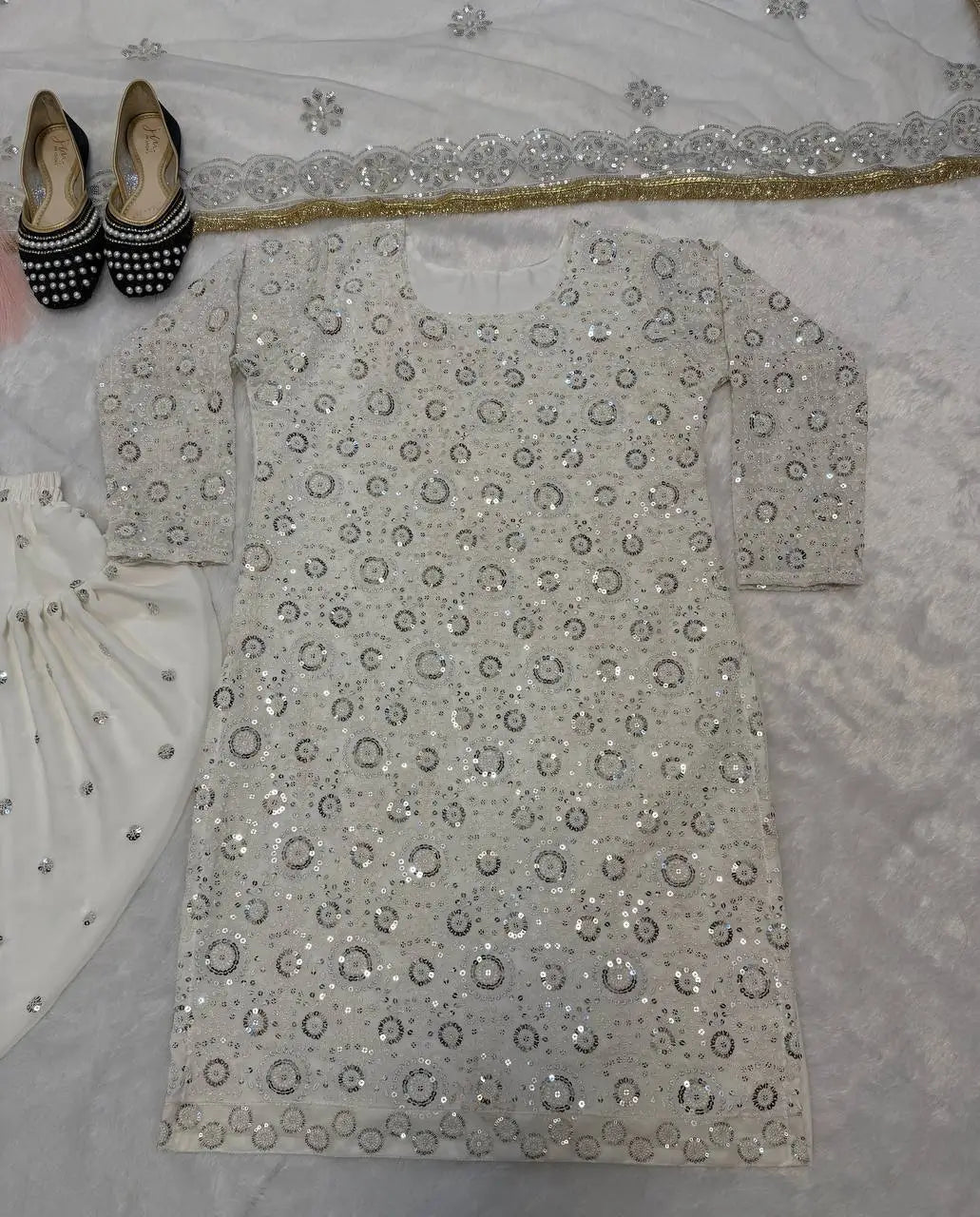 Fandy Crushi Silk Farshi Salwar Suit With Handwork Dupatta
