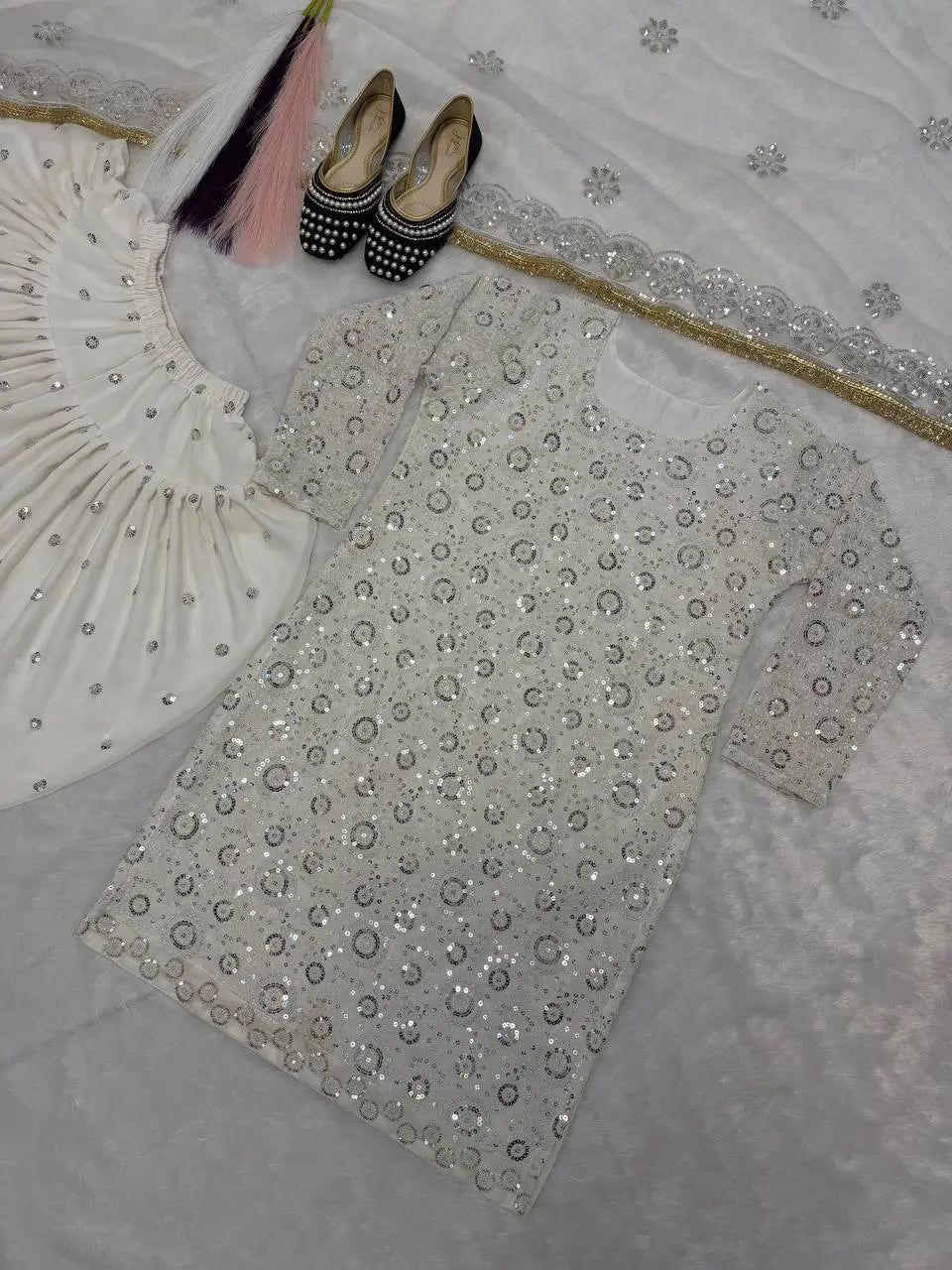 Fandy Crushi Silk Farshi Salwar Suit With Handwork Dupatta