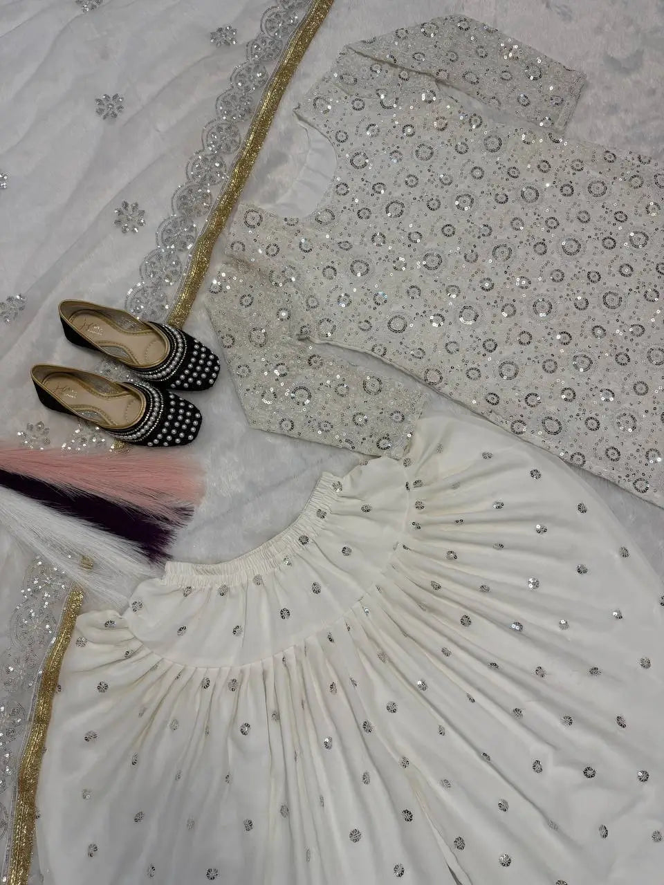 Fandy Crushi Silk Farshi Salwar Suit With Handwork Dupatta