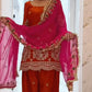 Fandy Crushi Silk Farshi Salwar Suit With Handwork Dupatta
