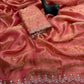 Fandy Satin Zari Weaving Saree with Siroski Border