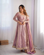 Fandy Silk Coded and Sequin Embroidered Gown Set