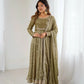 Fandy Silk Coded and Sequin Embroidered Gown Set