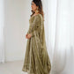 Fandy Silk Coded and Sequin Embroidered Gown Set