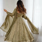 Fandy Silk Coded and Sequin Embroidered Gown Set