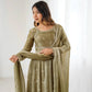 Fandy Silk Coded and Sequin Embroidered Gown Set
