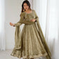 Fandy Silk Coded and Sequin Embroidered Gown Set