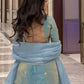 Fandy Silk Embroidered Kurta Set with Palazzo & Dupatta – Sequence Detailing