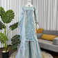 Fandy Silk Embroidered Kurta Set with Palazzo & Dupatta – Sequence Detailing