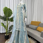 Fandy Silk Embroidered Kurta Set with Palazzo & Dupatta – Sequence Detailing