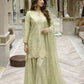 Fandy Silk Embroidered Sequin Diamond Handwork Kurti Palazzo Set with Net Moti Dupatta | Party Festive Wear