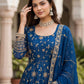 Fandy Silk Ready to Wear Anarkali Gown Set with Full Embroidery, Zari Sequins Dupatta & Bottom