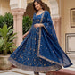 Fandy Silk Ready to Wear Anarkali Gown Set with Full Embroidery, Zari Sequins Dupatta & Bottom