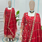 Fandy Silk Ready to Wear Anarkali Gown Set with Full Embroidery, Zari Sequins Dupatta & Bottom