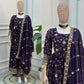 Fandy Silk Ready to Wear Anarkali Gown Set with Full Embroidery, Zari Sequins Dupatta & Bottom