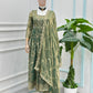 Fandy Silk Ready to Wear Anarkali Gown Set with Full Embroidery, Zari Sequins Dupatta & Bottom