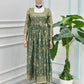 Fandy Silk Ready to Wear Anarkali Gown Set with Full Embroidery, Zari Sequins Dupatta & Bottom