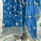 Fandy Silk Ready to Wear Anarkali Gown Set with Full Embroidery, Zari Sequins Dupatta & Bottom