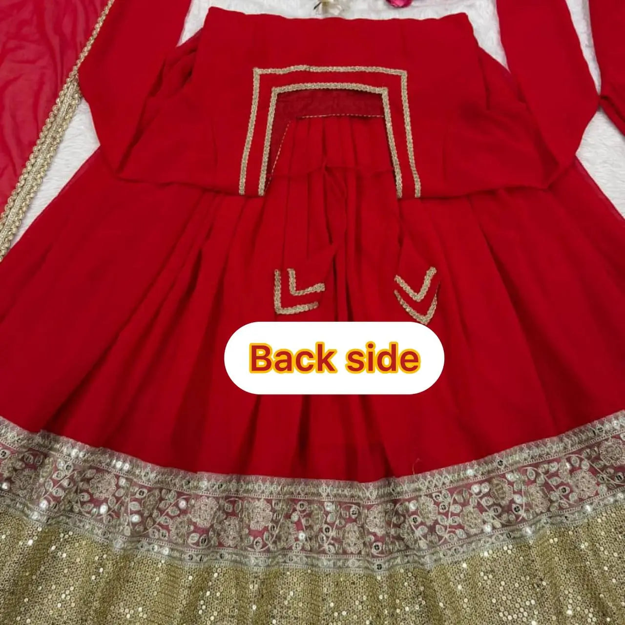 Faux Blooming Anarkali Palazzo Set with Dupatta