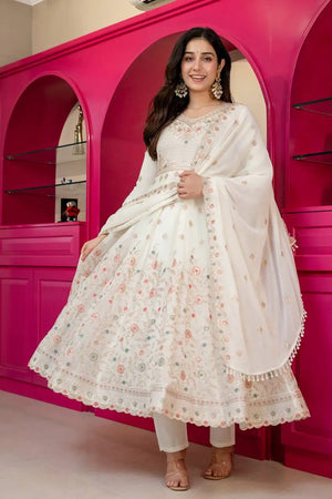 Faux Blooming Zari Anarkali with Dupatta Set