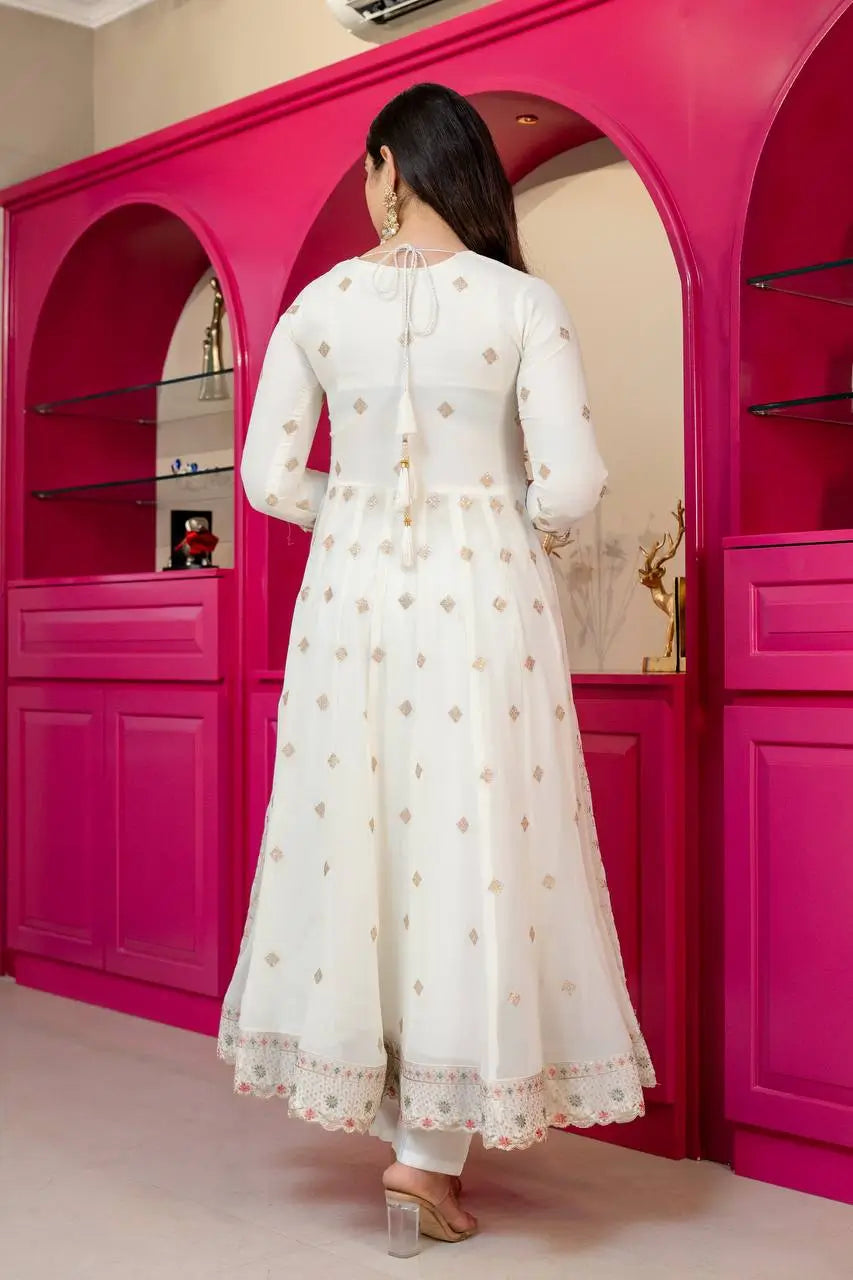 Faux Blooming Zari Anarkali with Dupatta Set