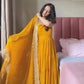 Faux Georgette Anarkali with Lace Work and Dupatta