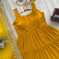 Faux Georgette Anarkali with Lace Work and Dupatta
