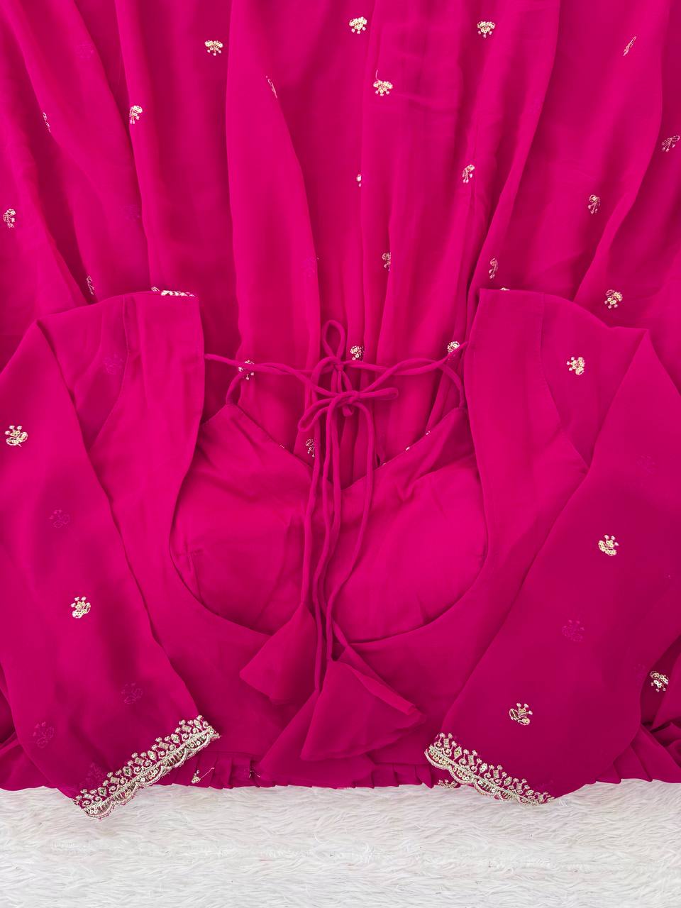 Faux Georgette Embroidered Anarkali Set with Dupatta