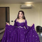 Faux Georgette Embroidered Anarkali Set with Dupatta
