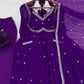Faux Georgette Embroidered Anarkali Set with Dupatta