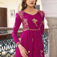 Faux Georgette Embroidered Gown Set with Pant & Dupatta