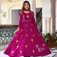 Faux Georgette Embroidered Gown Set with Pant & Dupatta