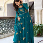 Faux Georgette Embroidered Gown Set with Pant & Dupatta