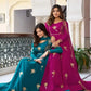 Faux Georgette Embroidered Gown Set with Pant & Dupatta
