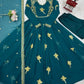 Faux Georgette Embroidered Gown Set with Pant & Dupatta