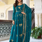 Faux Georgette Embroidered Gown Set with Pant & Dupatta