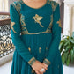 Faux Georgette Embroidered Gown Set with Pant & Dupatta