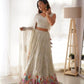 Faux Georgette Embroidered Lehenga Set with Blouse & Dupatta