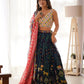 Faux Georgette Embroidered Lehenga Set with Blouse & Dupatta