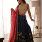 Faux Georgette Embroidered Lehenga Set with Blouse & Dupatta