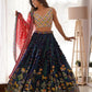 Faux Georgette Embroidered Lehenga Set with Blouse & Dupatta