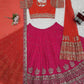 Faux Georgette Embroidered Lehenga Set with Dual Dupatta