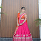 Faux Georgette Embroidered Lehenga Set with Dual Dupatta