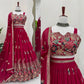 Faux Georgette Embroidered Lehenga Set with Dupatta