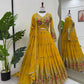 Faux Georgette Embroidered Lehenga Set with Dupatta