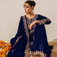 Faux Georgette Embroidered Plazo Suit with Dupatta