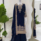 Faux Georgette Embroidered Plazo Suit with Dupatta