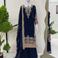 Faux Georgette Embroidered Plazo Suit with Dupatta