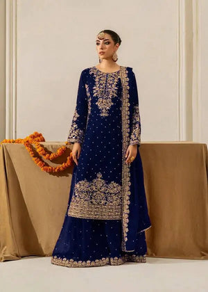 Faux Georgette Embroidered Plazo Suit with Dupatta