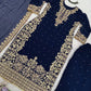 Faux Georgette Embroidered Plazo Suit with Dupatta